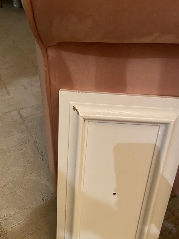 Paint did not cover the corners of the drawer fronts