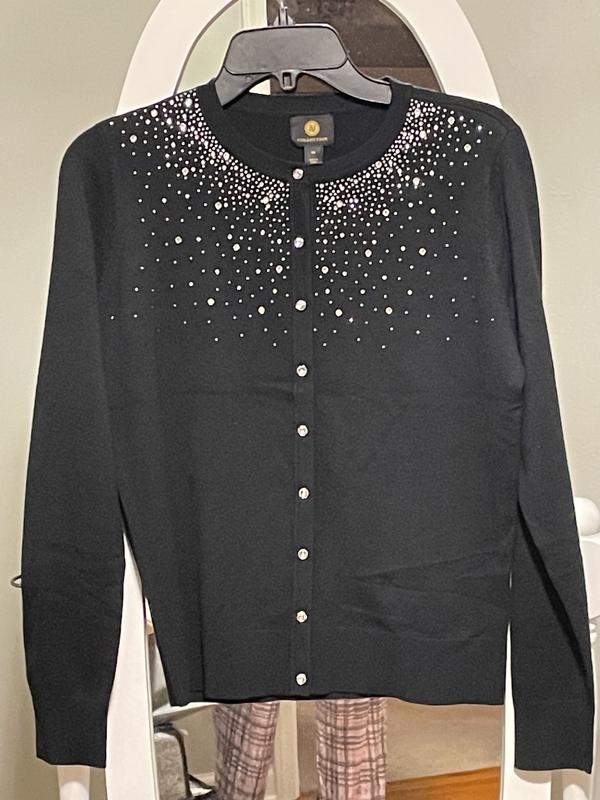 Silver cascading embellishments