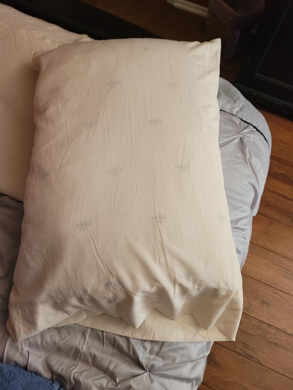 You can see the logo brand through the pillow case.