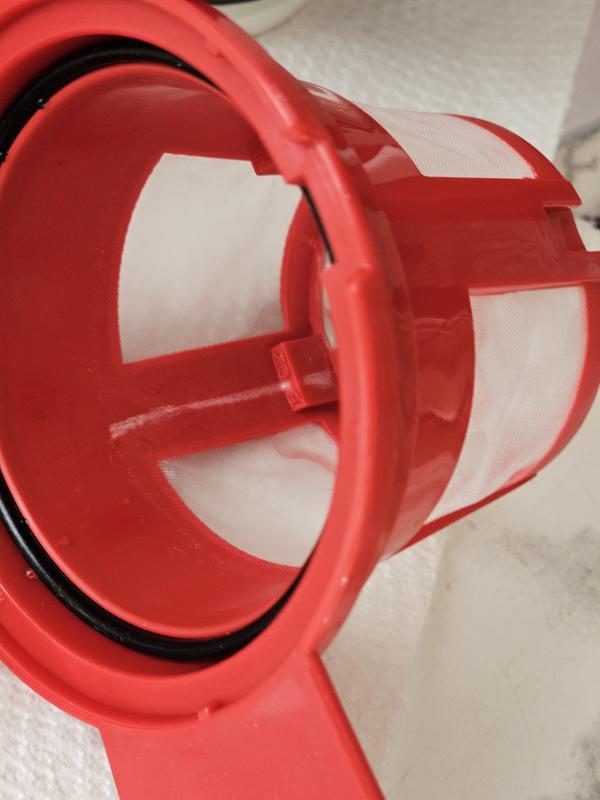 White mark imbedded in the plastic.