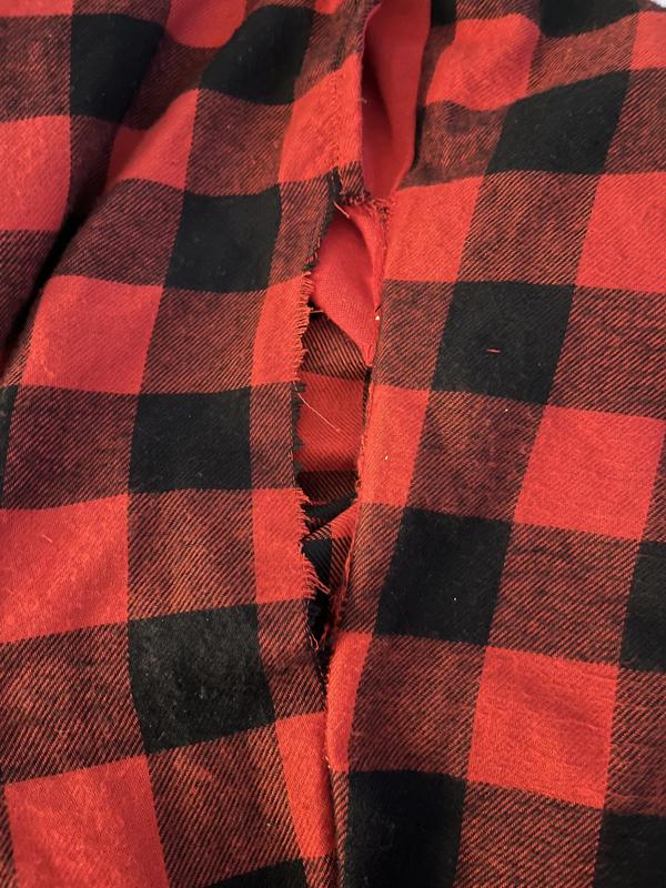 The pants fit fine but were torn after the first use.