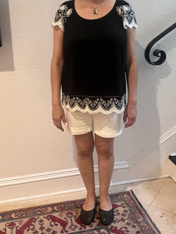 売れ筋商品|||スタイルアンドコー カットソー トップス レディース Women's Scoop-Neck Embroidered Short-Sleeve Top, Exclusively at Macy's Flutter White Style & Co Women's Scoop-Neck Embroidered Short-Sleeve Top
