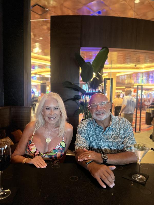 At dinner with my husband