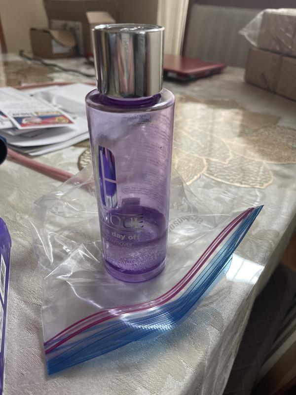 Plenty of pop box damage from spilled make up remover and the free gift of makeup remover has less than 1/4 left in the bottle