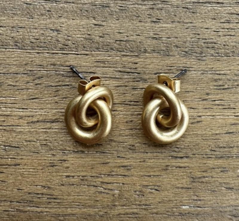 Chunky Donut Drop Stud Earrings