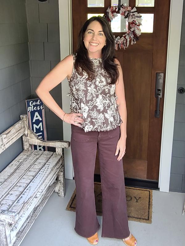 Customer photo for "Perfect Summer to Fall top!"