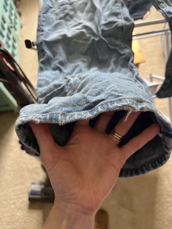 Customer photo for "Poor quality; pants started fraying after one wash"