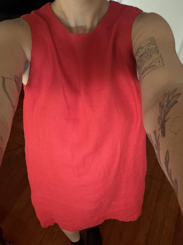 Customer photo for "A Pop of Colour Linen Dress!"