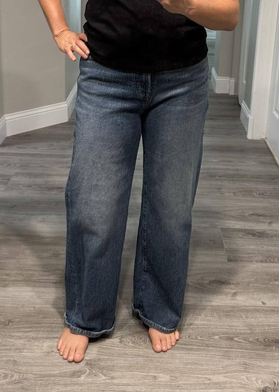The Petite Perfect Vintage Wide-Leg Jean in Black Rinse Wash