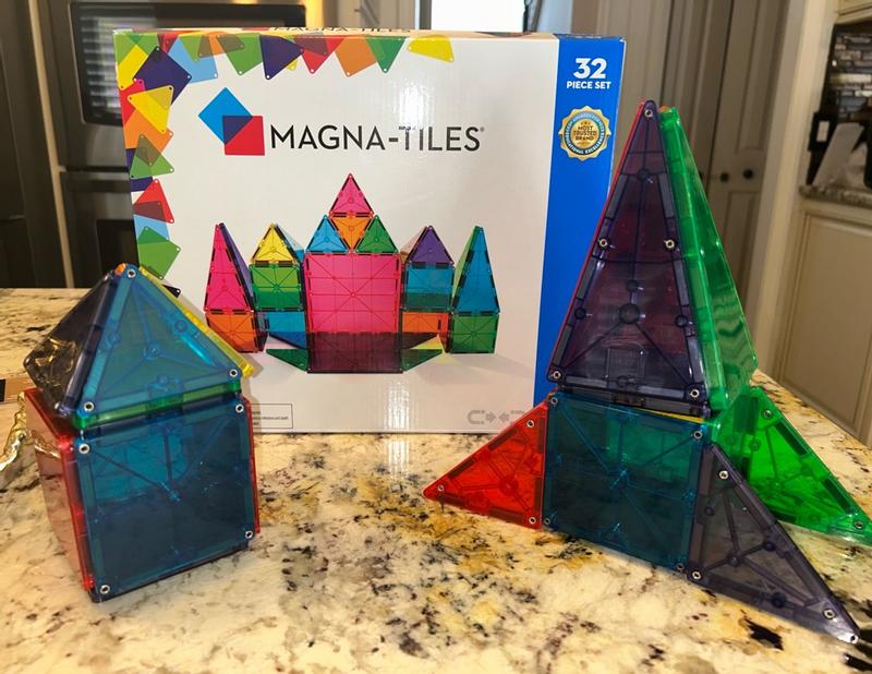 マグナタイルズ 200ピース Magna-Tiles CLEAR COLORS Magna-tiles 32 Pc. Clear Colors Magnetic Tiles Set - Ages 3+