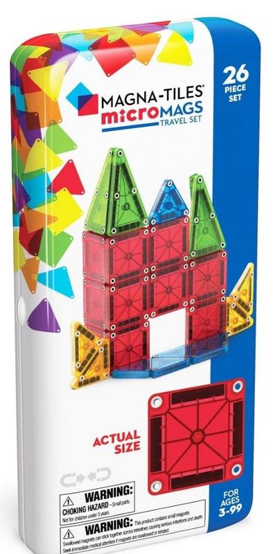 MAGNA-TILES microMAGS Travel Set, 26-Piece Magnetic Construction