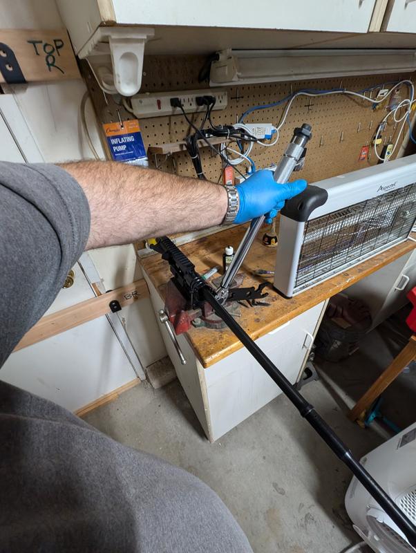 Using the Magpul BEV Block to torque on a Faxon AR15 barrel.