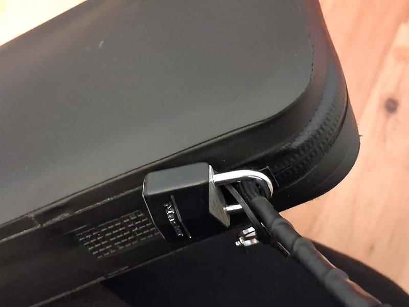 Carabiner loop also makes for a secure lock with the zipper