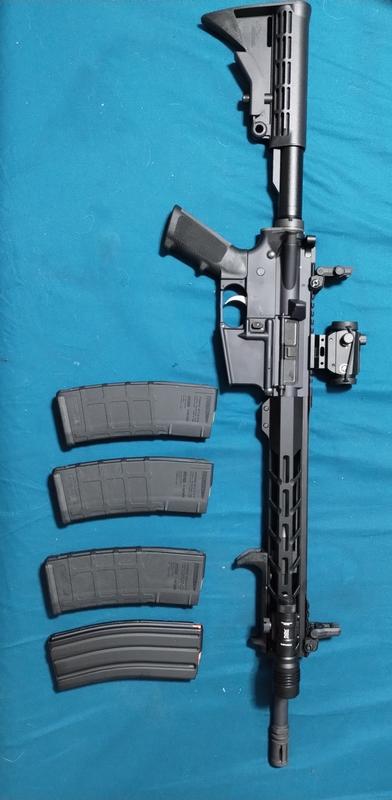 How my mags sit in my case with my rifle. Please excuse the aluminum 30rd mag that came with the rifle.