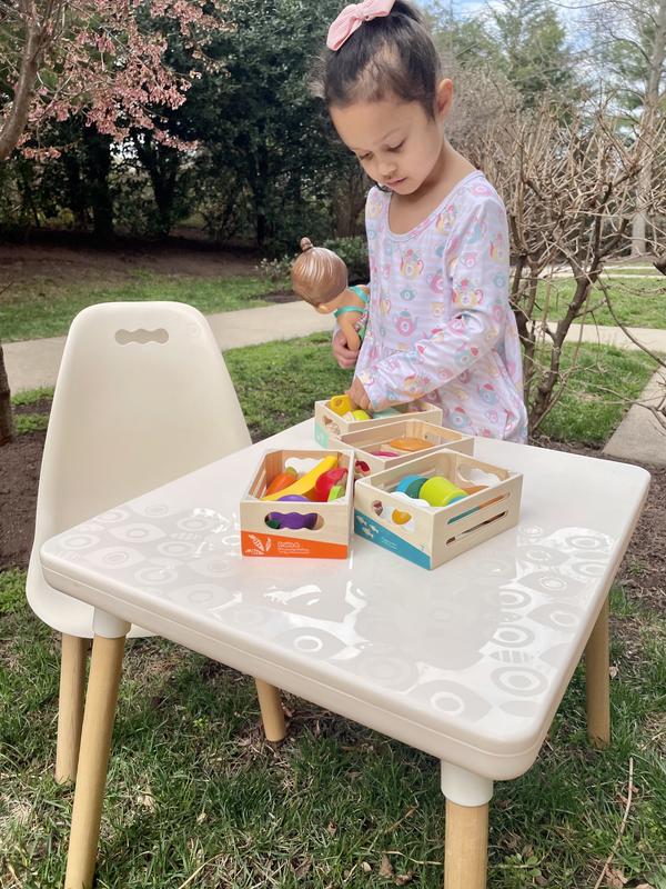 Kid Century Modern Table Chair Set Ivory Furniture for Kids