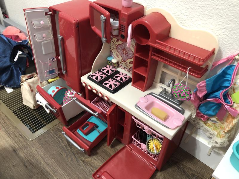 Red Gourmet Kitchen, Dollhouse Cooking Furniture