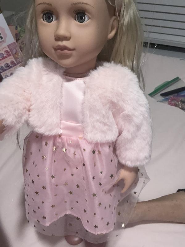 strapless open back dress Pretty in Pink with Rhinestones - Fits American Girl