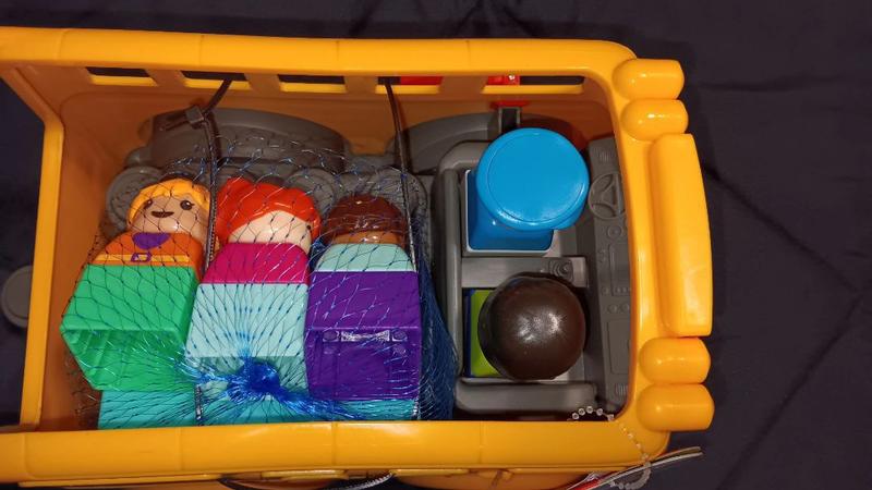 Locbloc School Bus | Toy School Bus & Building Blocks | Battat