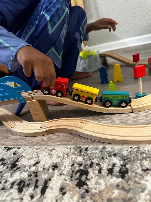 Banked 180 Curve for Wooden Train Track / Brio / Lillabo / Playtive / Hape  / Duplo / Imaginarium / Thomas / Melissa & Doug 