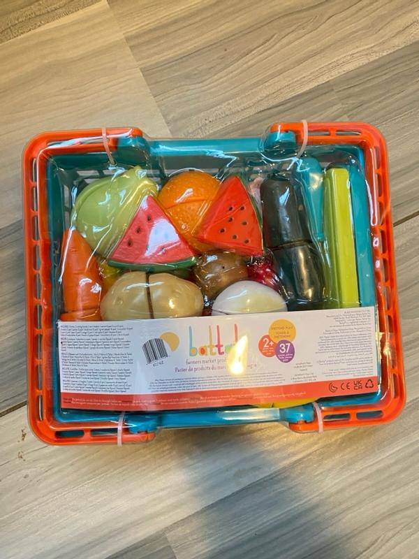 Farmers Market Produce Basket Pretend Play Food Battat