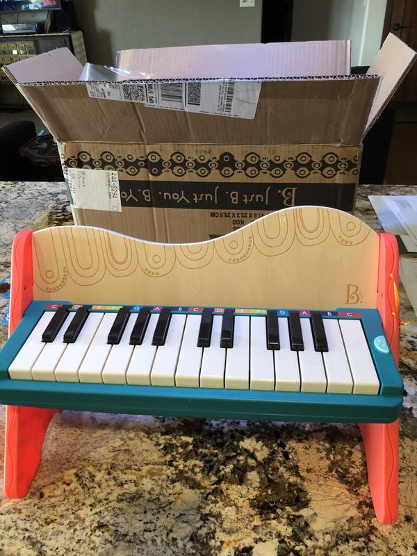 mid century BEILEI 10 key orange baby grand piano with box kids childs toy