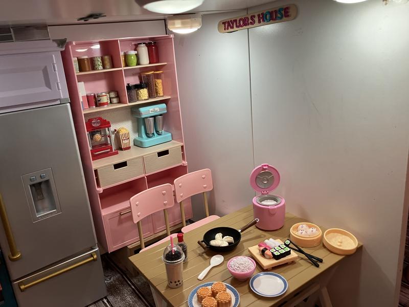 Our Generation Pretty Pantry Home Kitchen Furniture Set for 18 Dolls