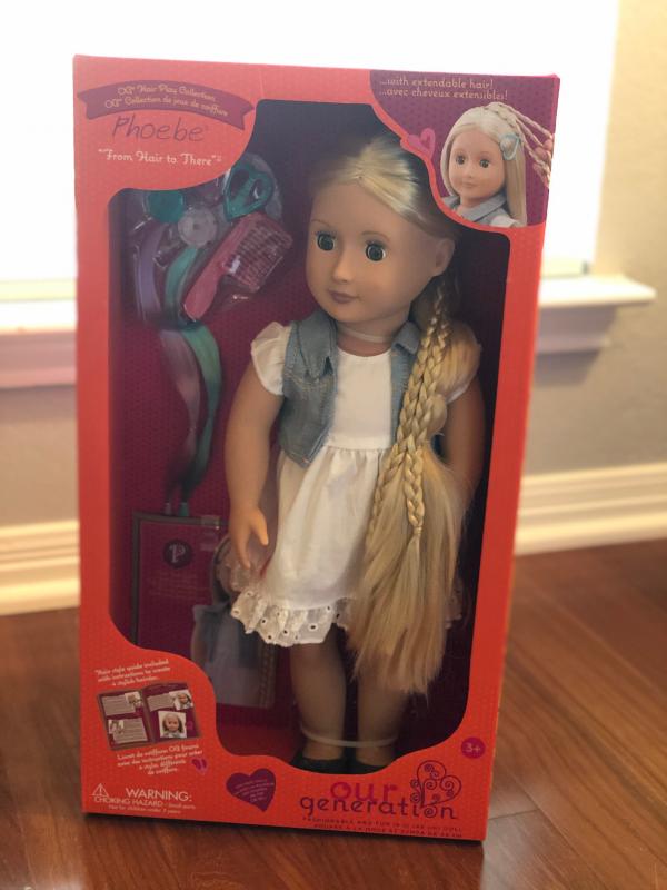 our generation phoebe hairgrow doll