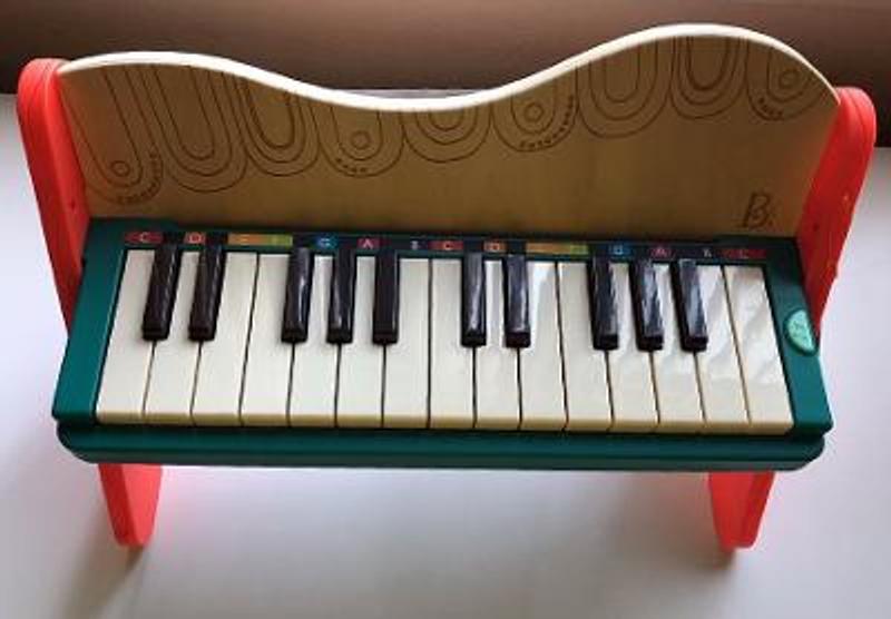 B. Toys Wooden Toddler Kids Piano Keyboard w/ Sheet Music 