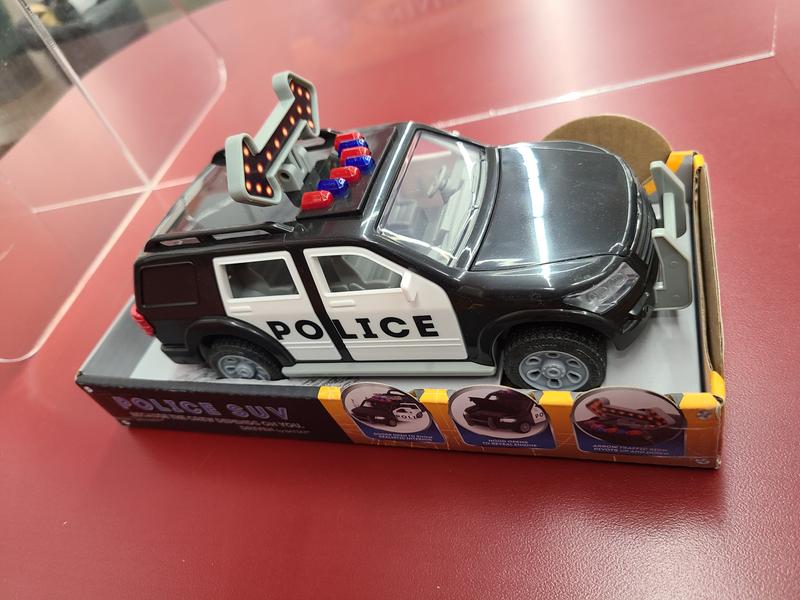 4pcs Police Wagon Interactive Toy Car Set pour tout-petit Son simulé avec  lumière