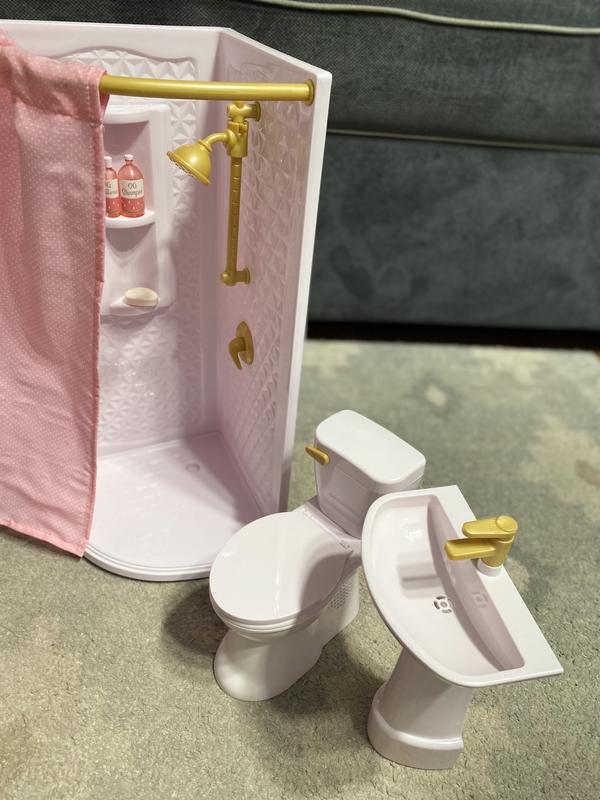 18 inch deals doll bathroom set