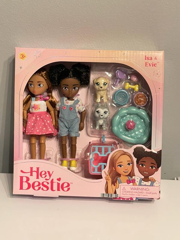 Isa & Evie | 5.5-inch Doll Set with Pets | Hey Bestie