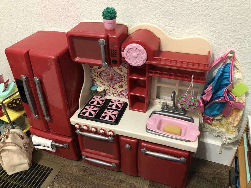 Pink Gourmet Kitchen, Dollhouse Cooking Furniture