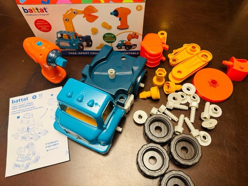 Take Apart Crane Construction Toys for Toddlers Battat