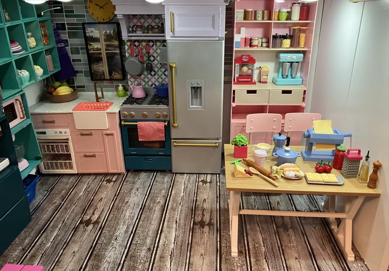 Our Generation Pretty Pantry Home Kitchen Furniture Set for 18 Dolls