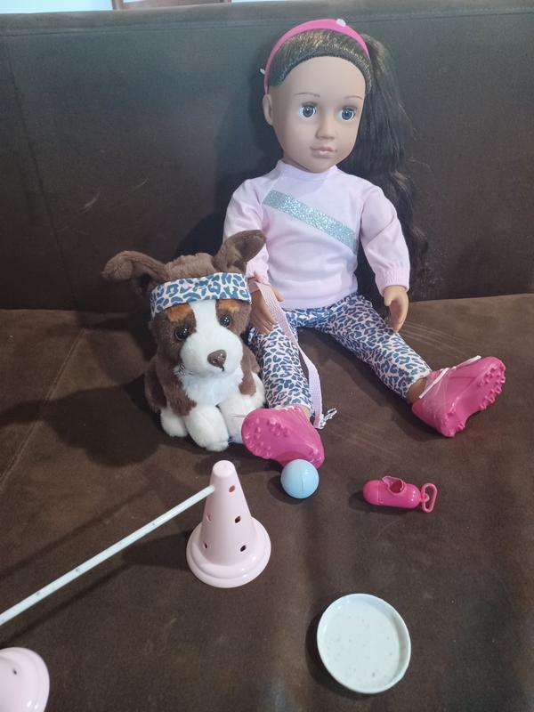 Our Generation Natalia & Nillie 18 Doll & Pet Training Set