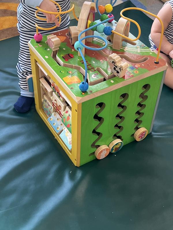 Battat Wooden Activity Cube - Farm Theme Learning Toy For Toddlers 1 Year + (14" X 12" X 18")
