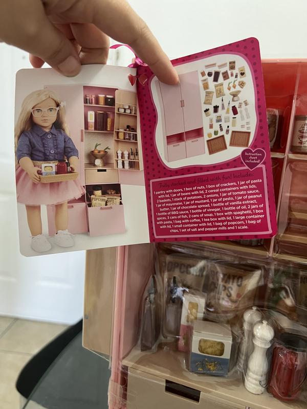 Our Generation Pretty Pantry Home Kitchen Furniture Set for 18 Dolls