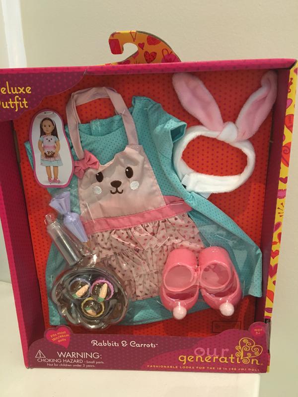 Rabbits & Carrots, 18 Doll Baking Outfit