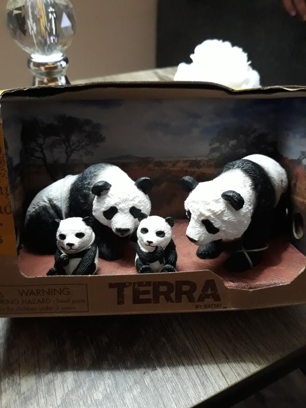 KLOROFIL-LOT DE 4 PERSONNAGES FAMILLE PANDA