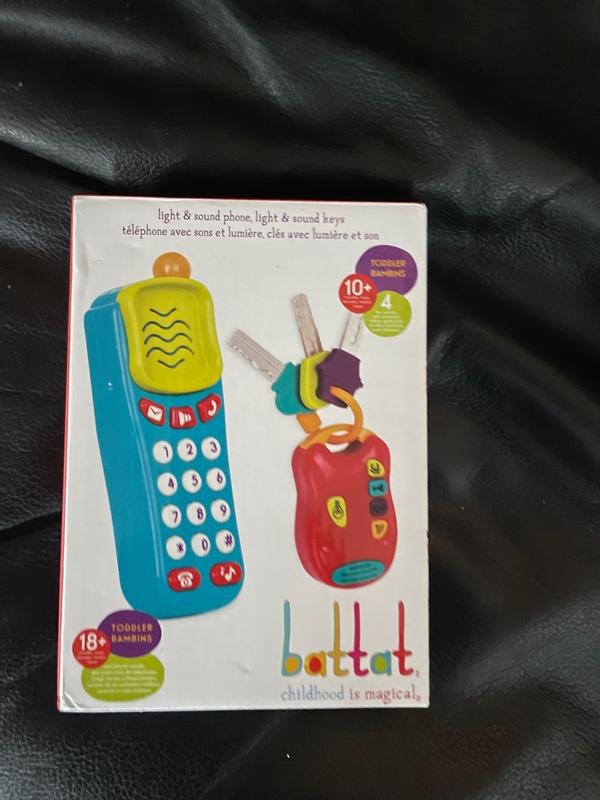 Battat Toddler Sensory Toy Set - Light Up Pretend Phone & Keychain With Sounds, For Kids 18 Months And Up