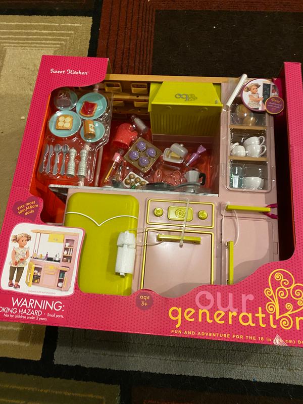 Our Generation Light-Pink Gourmet Kitchen & Play Food Accessory Set for 18  Dolls