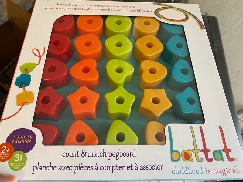 Count Match Pegboard Stacking Pegboard Toy Battat