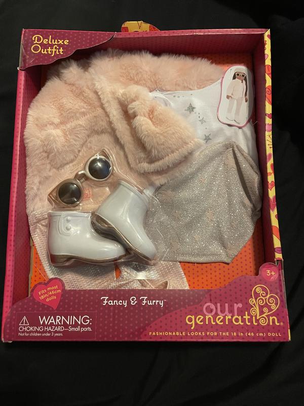 Fancy & Furry | 18-inch Doll Pink Coat Outfit | Our Generation