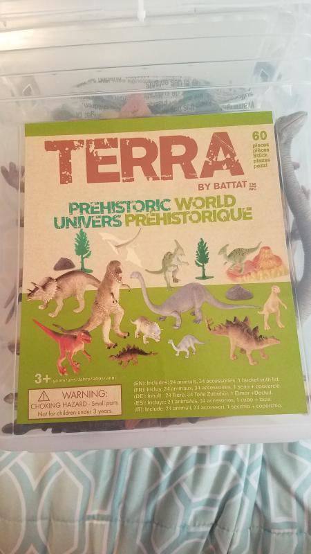 Terra by Battat 60 piezas de mundo prehistórico - Surtido de juguetes y  accesorios de dinosaurios en miniatura para niños de 3 años en adelante