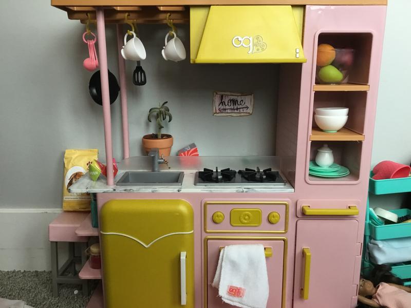 Our Generation Pretty Pantry Home Kitchen Furniture Set for 18 Dolls