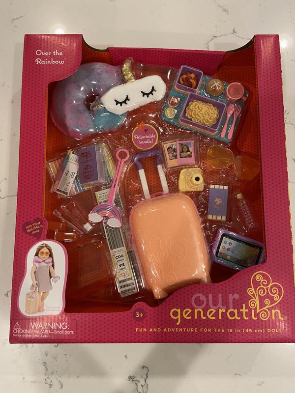 Our Generation Ari With Rolling Luggage & Accessories 18 Travel