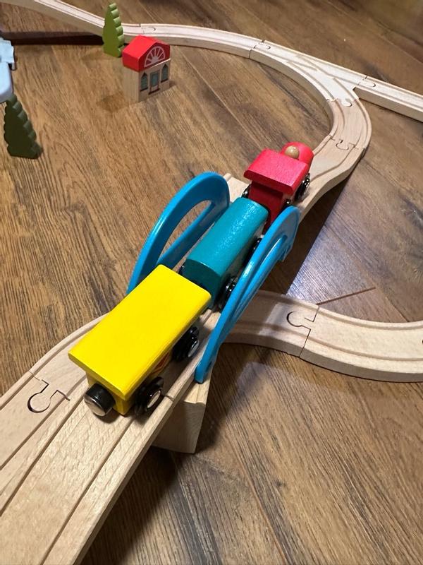 Banked 180 Curve for Wooden Train Track / Brio / Lillabo / Playtive / Hape  / Duplo / Imaginarium / Thomas / Melissa & Doug 