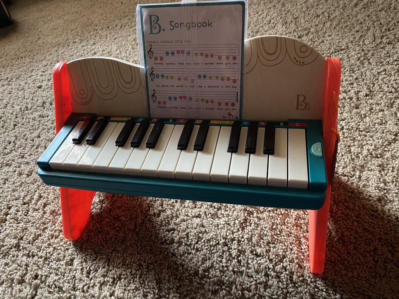 mid century BEILEI 10 key orange baby grand piano with box kids childs toy