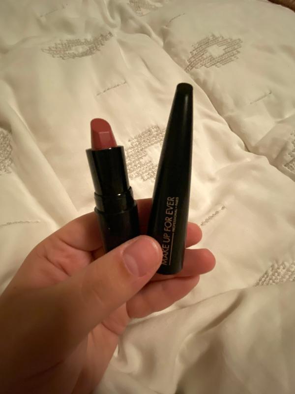 Makeup Forever lipstick swatch. Rouge Artist Intense 28 and Rouge Artist  Natural N11 (left to right).