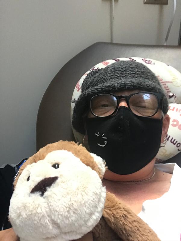 Paul with my mom at chemo :D